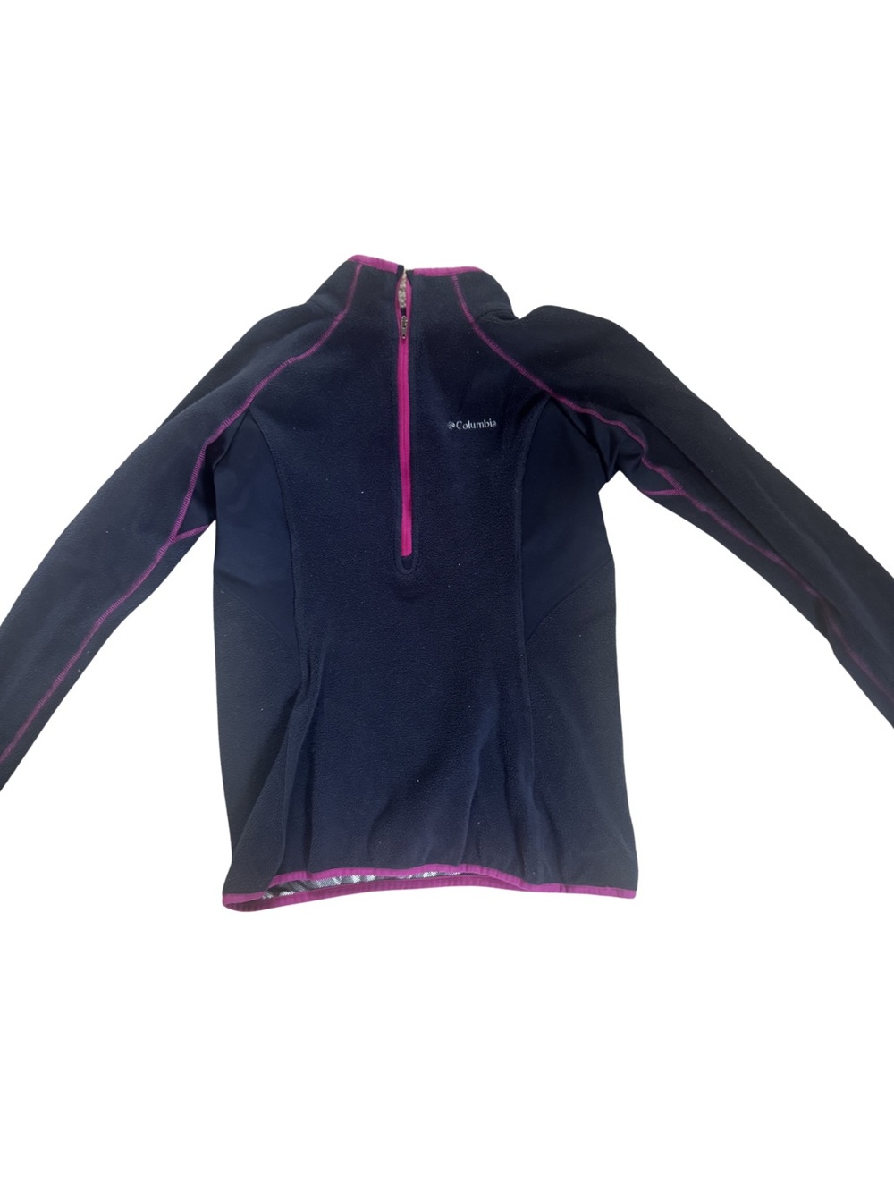 Columbia Black Fleece Half-Zip with Pink Trim